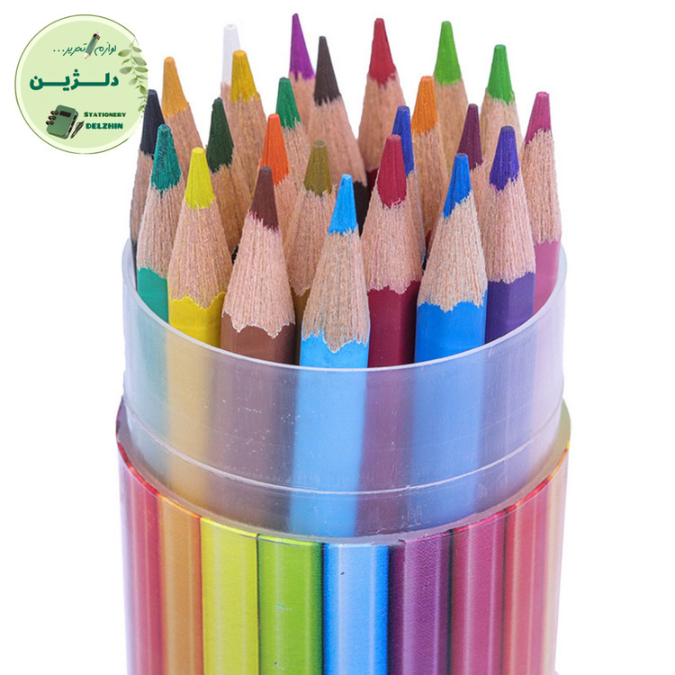 مداد رنگی ۲۴ رنگ استوانه ای آریا
